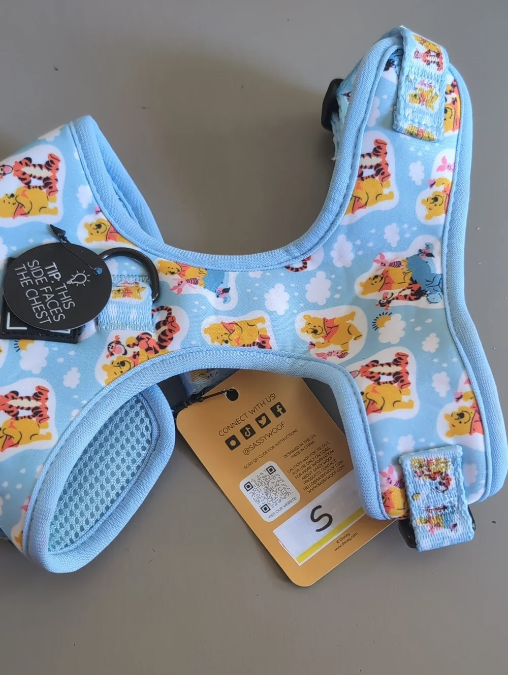 SASSY WOOF Disney Light Blue Winnie the Pooh & Tigger Pet Harness